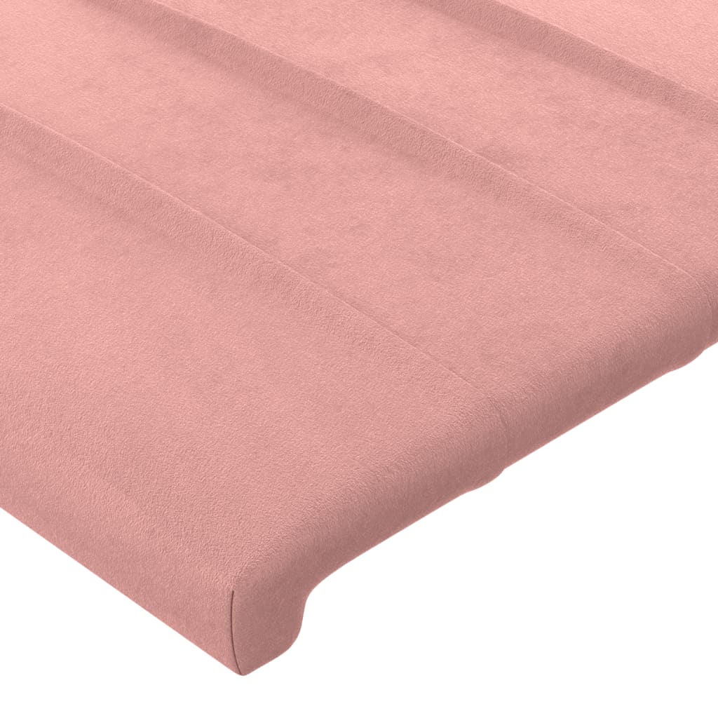 Bedframe met hoofdeinde fluweel roze 120x200 cm is nu te koop bij PeponiXL, paradijselijk wonen!