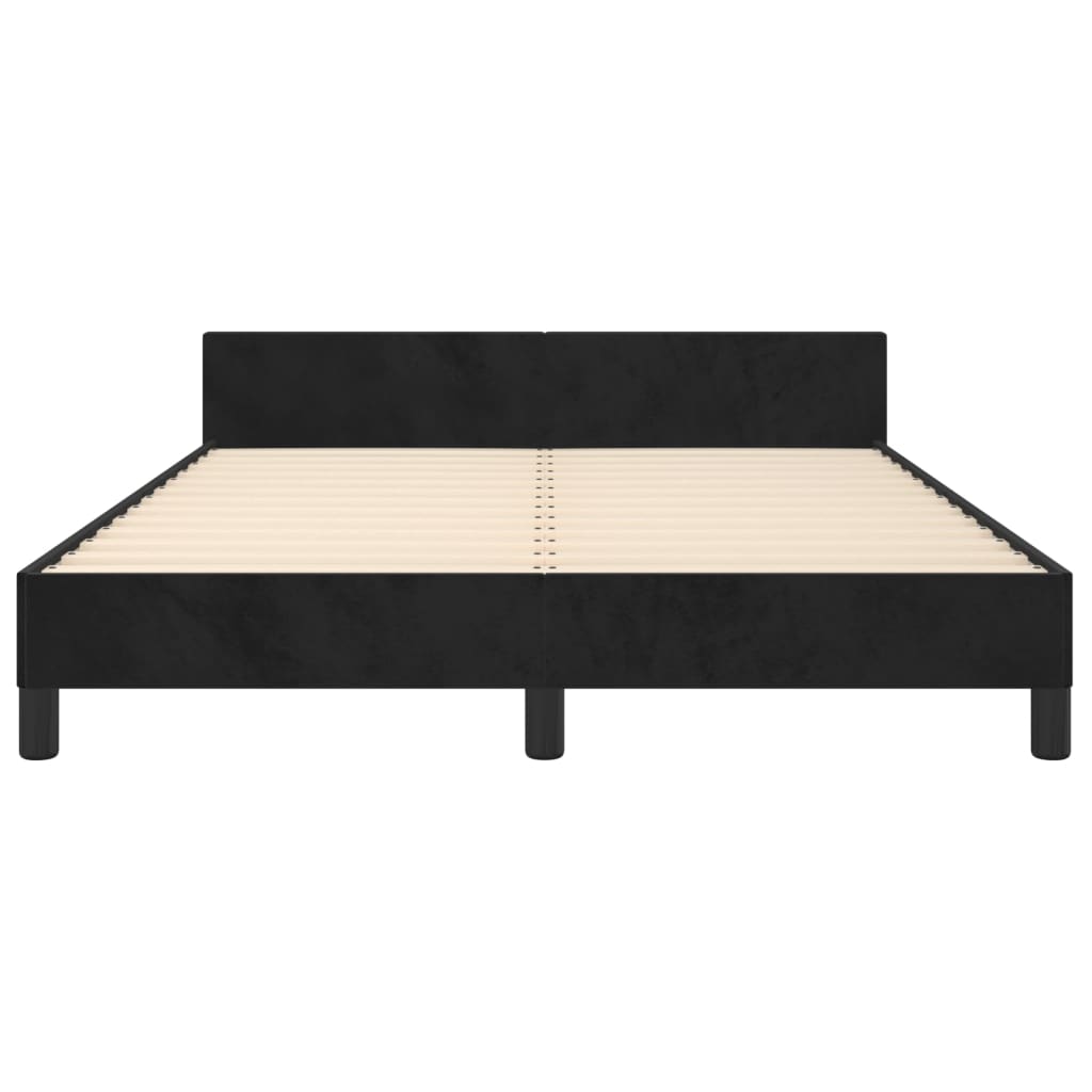 Bedframe zonder matras 140x190 cm fluweel zwart is nu te koop bij PeponiXL, paradijselijk wonen!