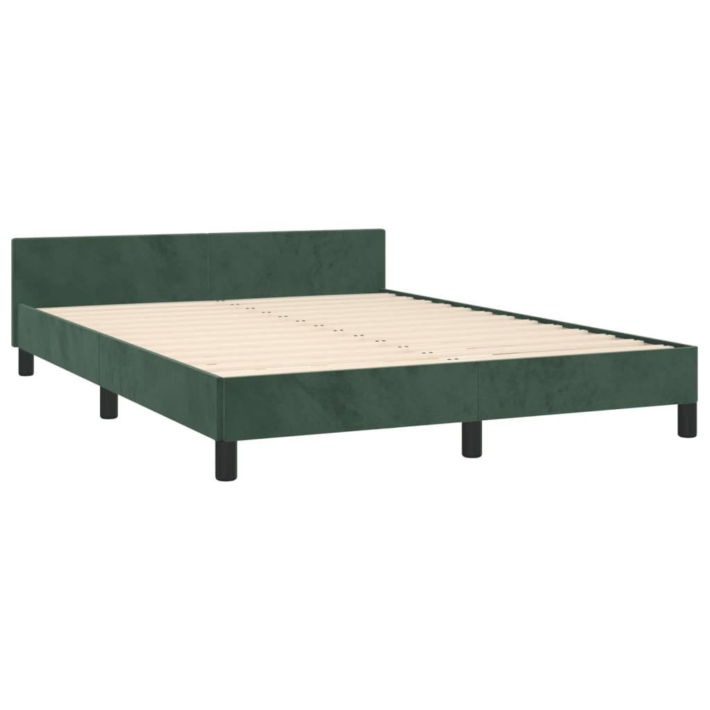 Bedframe zonder matras 140x190 cm fluweel donkergroen is nu te koop bij PeponiXL, paradijselijk wonen!