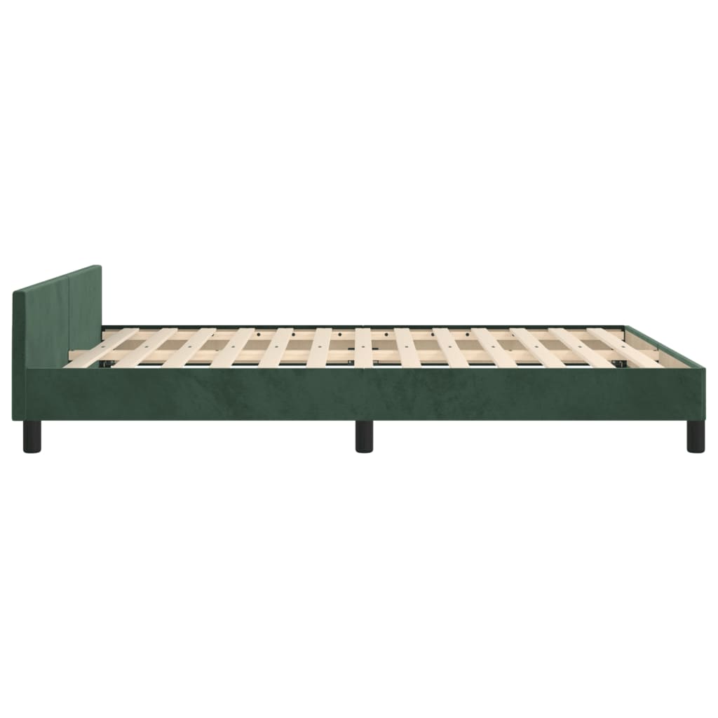 Bedframe zonder matras 140x200 cm fluweel donkergroen is nu te koop bij PeponiXL, paradijselijk wonen!