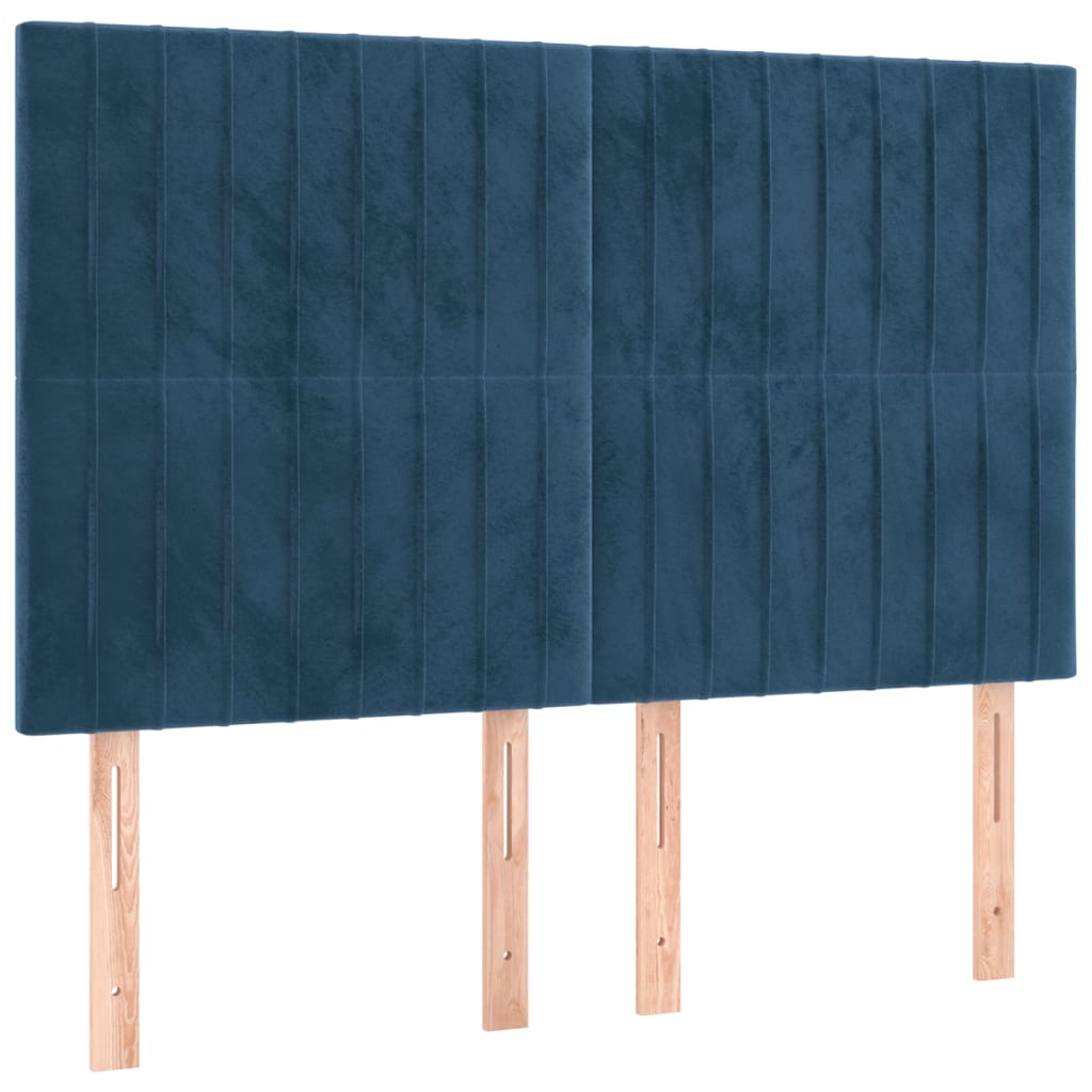 Bedframe zonder matras 140x200 cm fluweel donkerblauw is nu te koop bij PeponiXL, paradijselijk wonen!