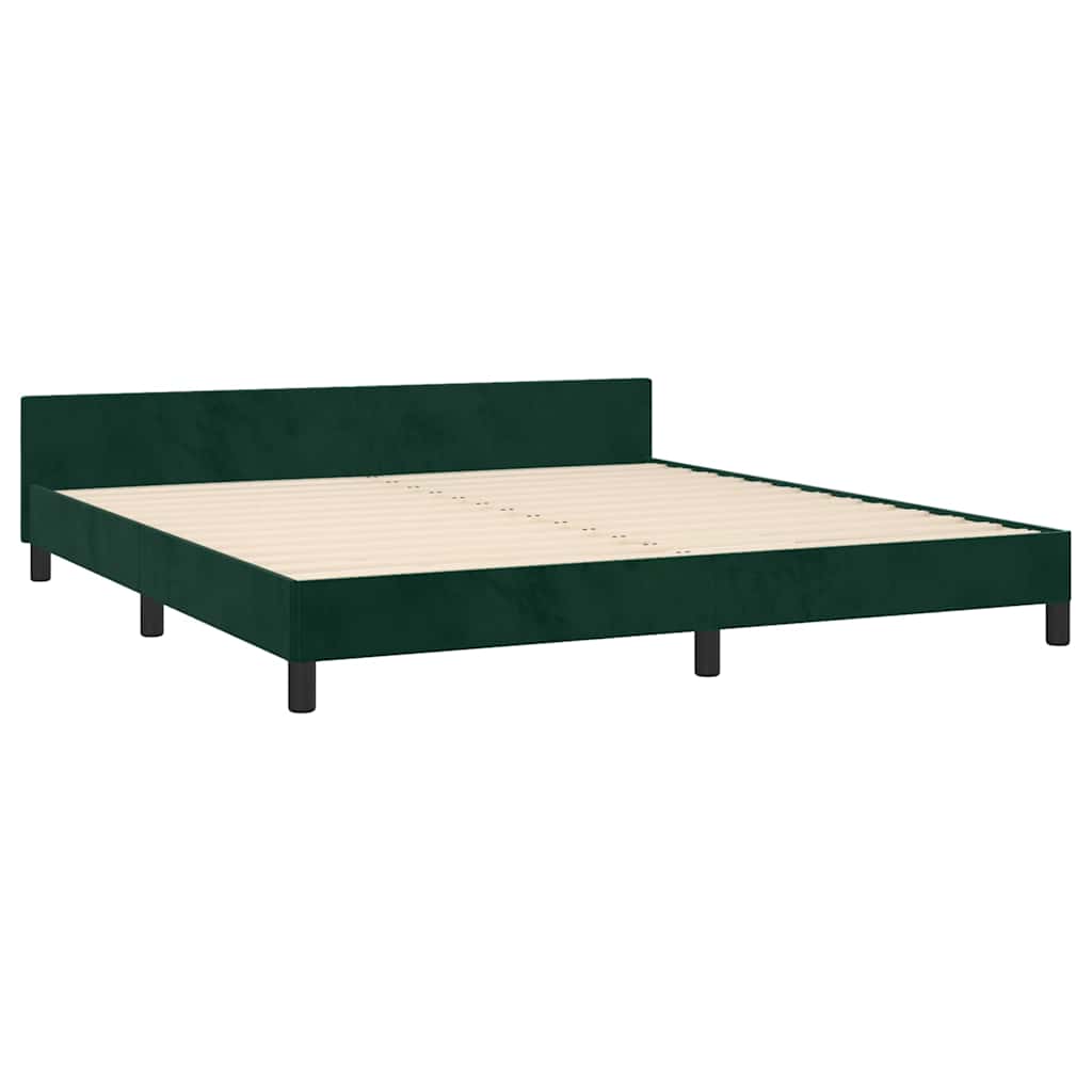 Bedframe met hoofdeinde fluweel donkergroen 180x200 cm