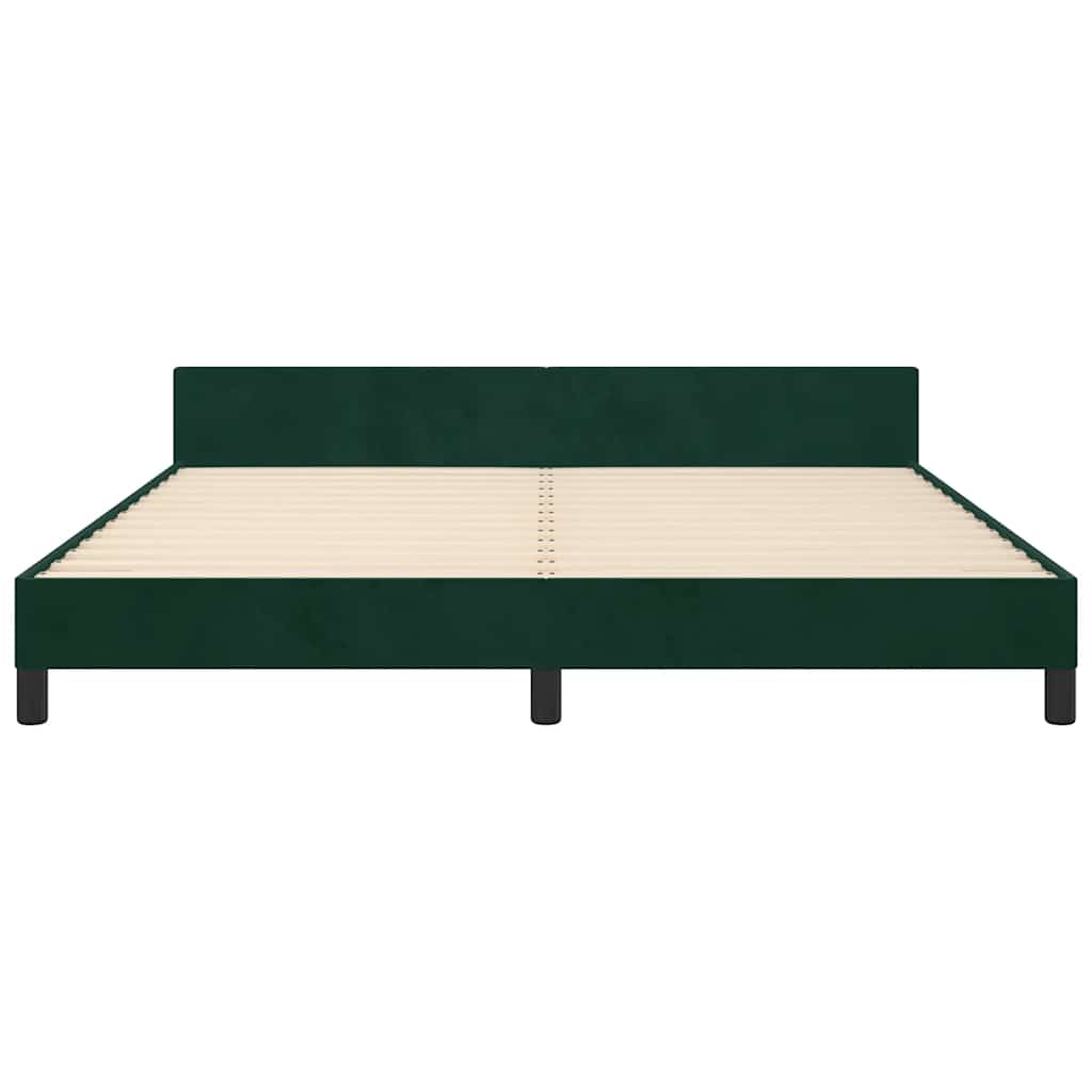 Bedframe met hoofdeinde fluweel donkergroen 180x200 cm