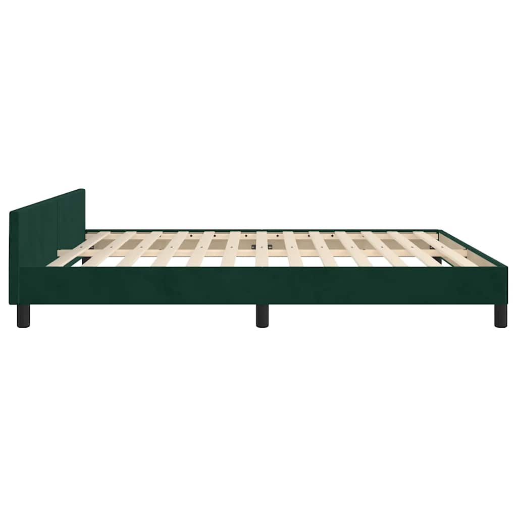 Bedframe met hoofdeinde fluweel donkergroen 180x200 cm