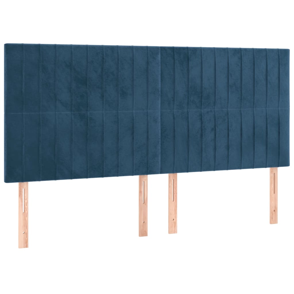Bedframe met hoofdeinde fluweel donkerblauw 180x200 cm is nu te koop bij PeponiXL, paradijselijk wonen!