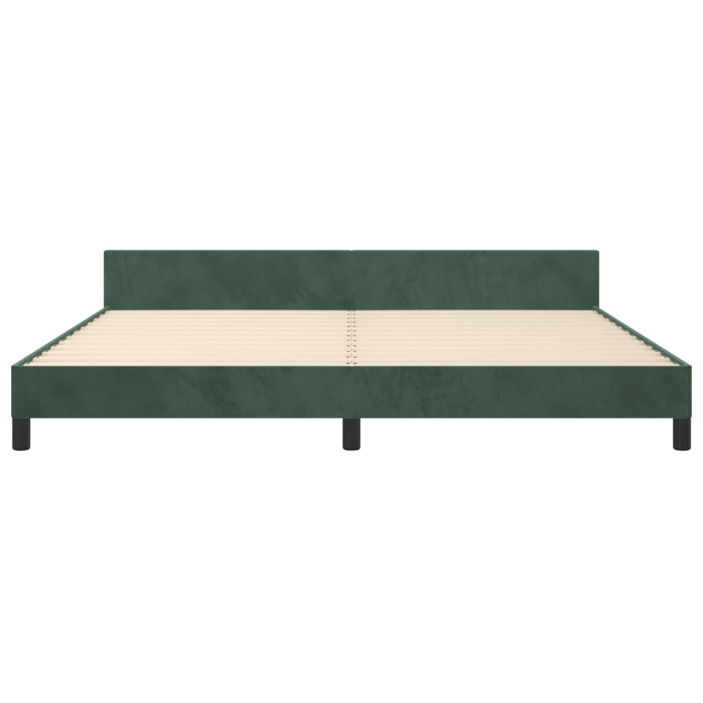 Bedframe zonder matras 200x200 cm fluweel donkergroen is nu te koop bij PeponiXL, paradijselijk wonen!