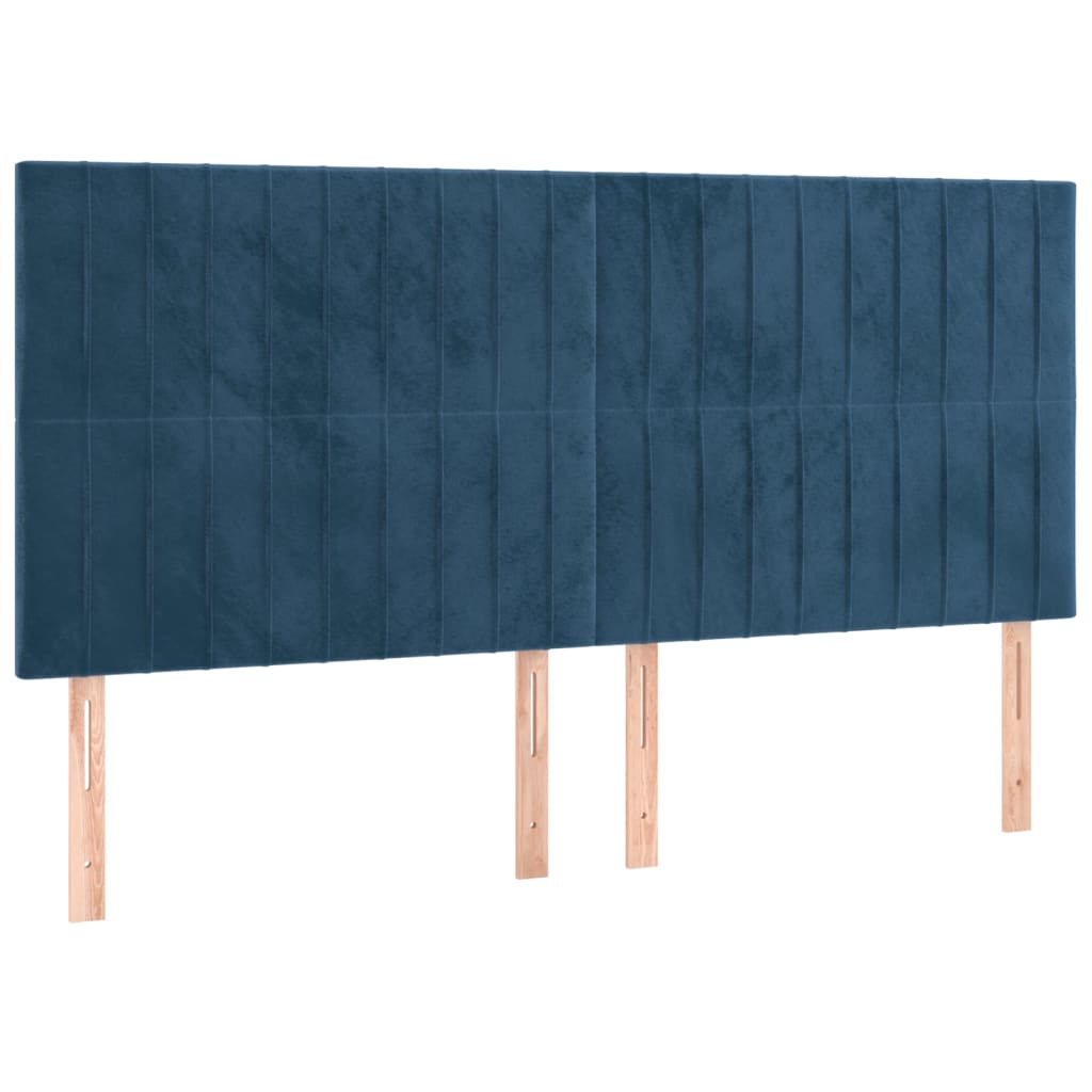 Bedframe zonder matras 200x200 cm fluweel donkerblauw is nu te koop bij PeponiXL, paradijselijk wonen!