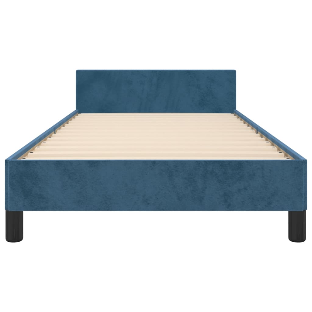 Bedframe zonder matras 80x200 cm fluweel donkerblauw is nu te koop bij PeponiXL, paradijselijk wonen!