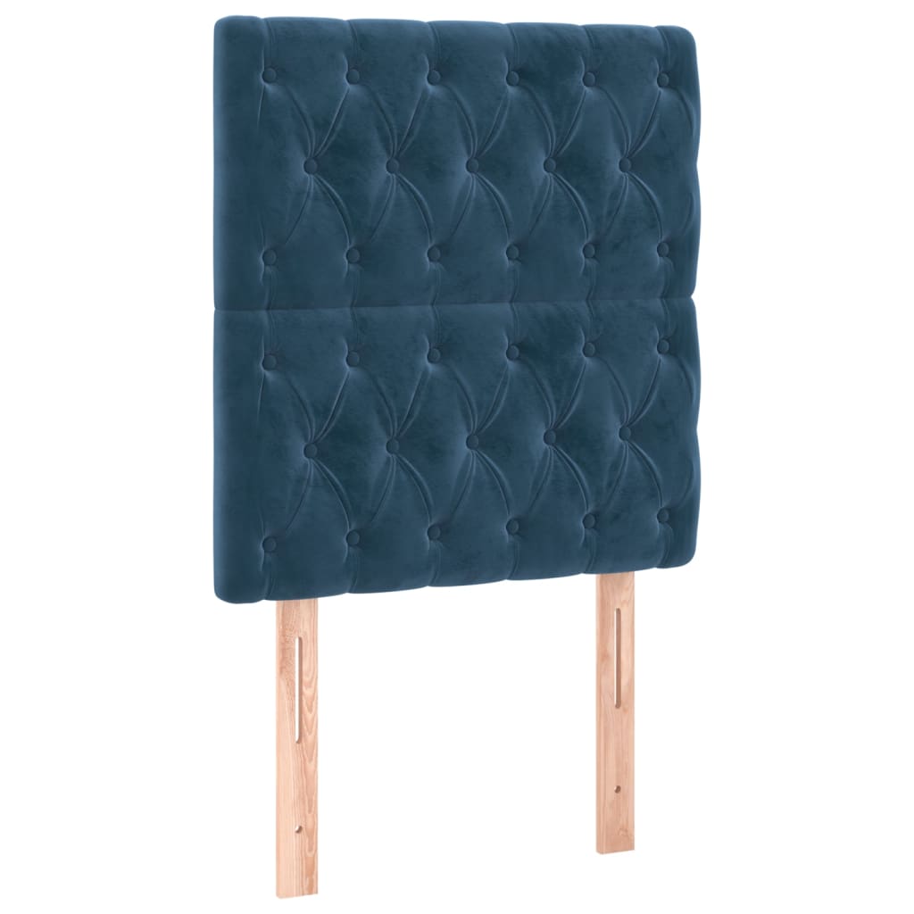 Bedframe zonder matras 80x200 cm fluweel donkerblauw is nu te koop bij PeponiXL, paradijselijk wonen!