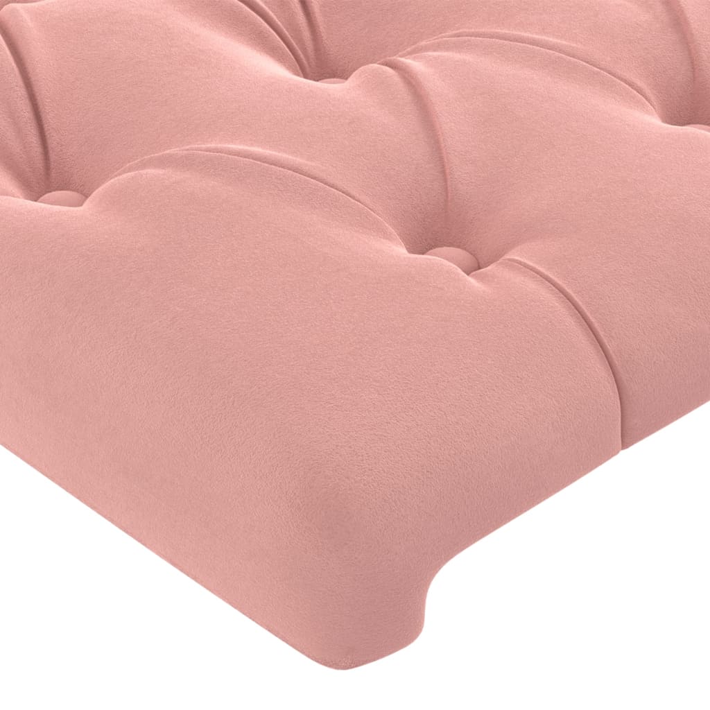 Bedframe met hoofdeinde fluweel roze 80x200 cm is nu te koop bij PeponiXL, paradijselijk wonen!