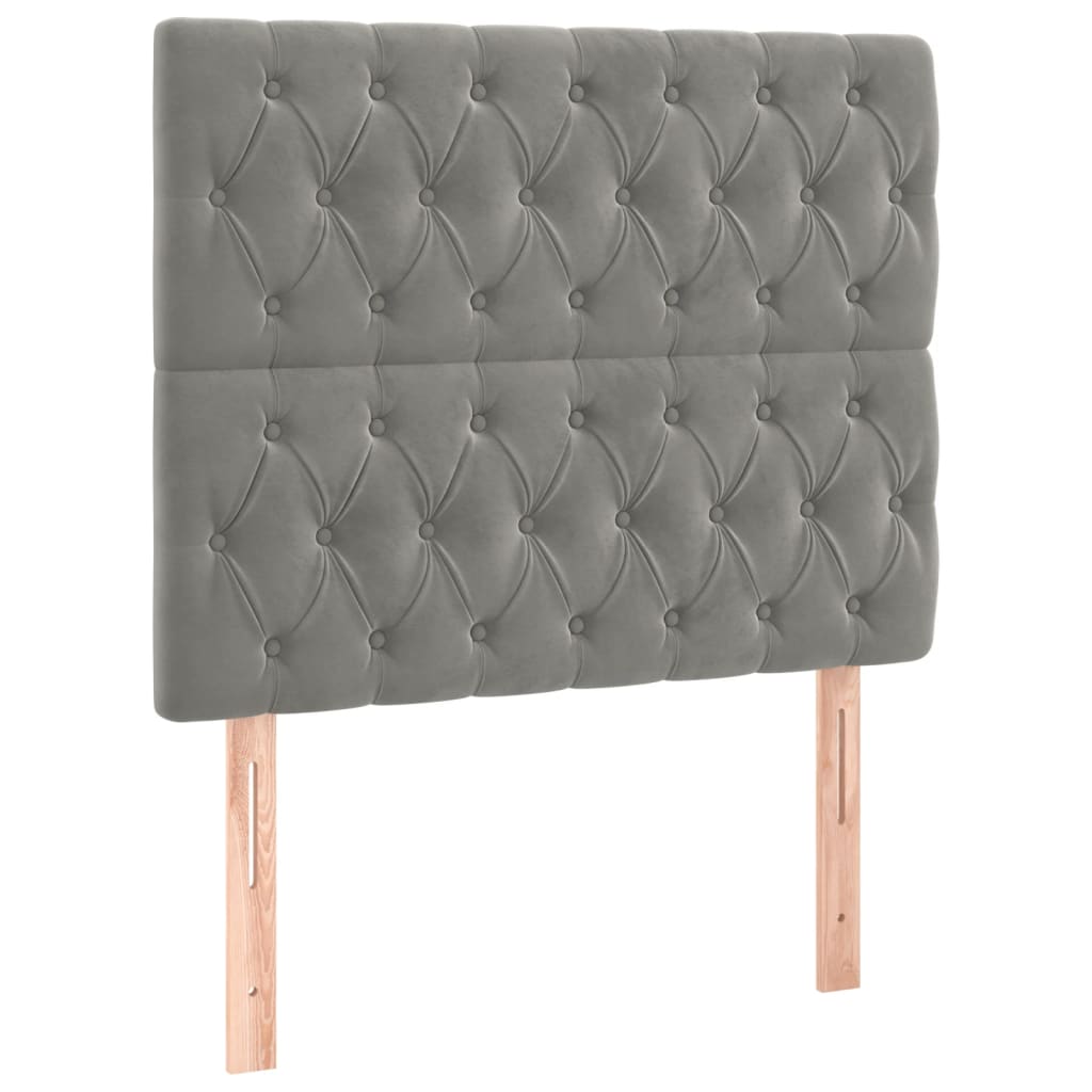 Bedframe zonder matras 90x190 cm fluweel lichtgrijs is nu te koop bij PeponiXL, paradijselijk wonen!
