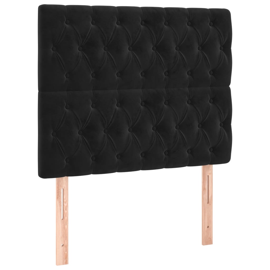 Bedframe zonder matras 100x200 cm fluweel zwart is nu te koop bij PeponiXL, paradijselijk wonen!