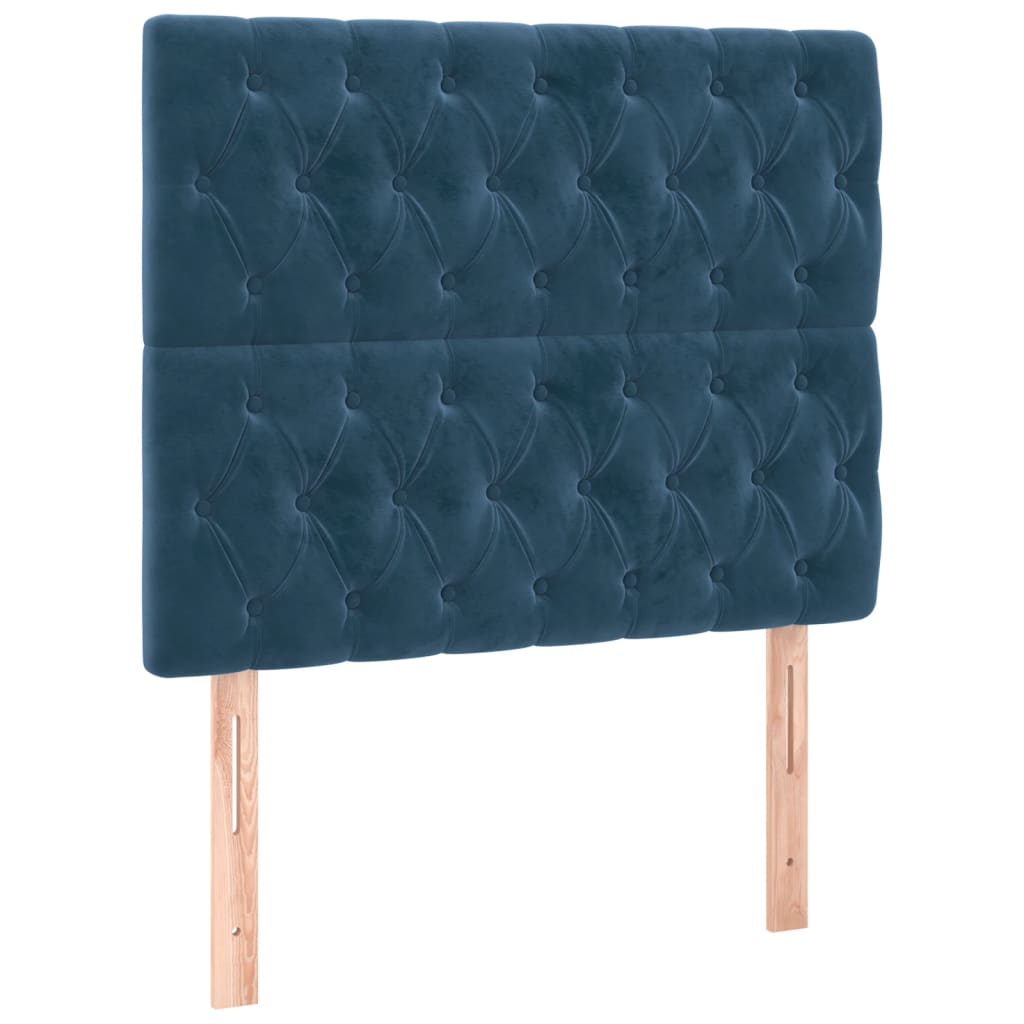 Bedframe zonder matras 100x200 cm fluweel donkerblauw is nu te koop bij PeponiXL, paradijselijk wonen!