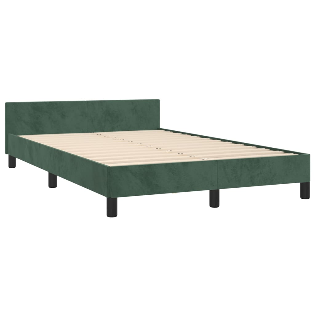 Bedframe zonder matras 120x200 cm fluweel donkergroen is nu te koop bij PeponiXL, paradijselijk wonen!