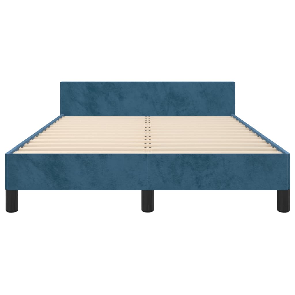 Bedframe zonder matras 120x200 cm fluweel donkerblauw is nu te koop bij PeponiXL, paradijselijk wonen!