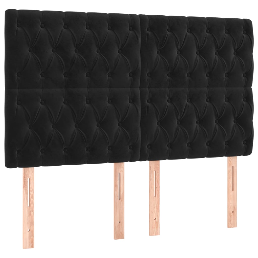 Bedframe zonder matras 140x190 cm fluweel zwart is nu te koop bij PeponiXL, paradijselijk wonen!