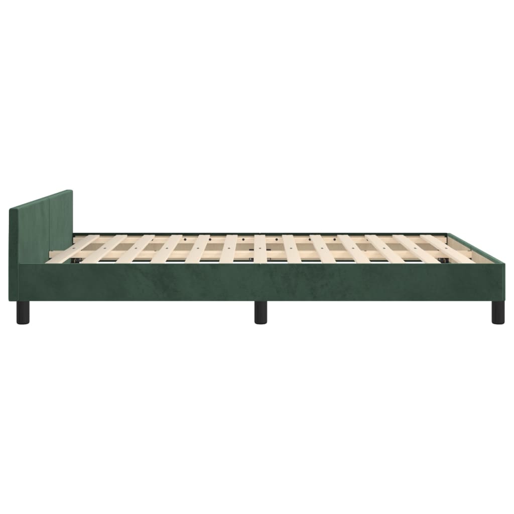 Bedframe zonder matras 140x190 cm fluweel donkergroen is nu te koop bij PeponiXL, paradijselijk wonen!
