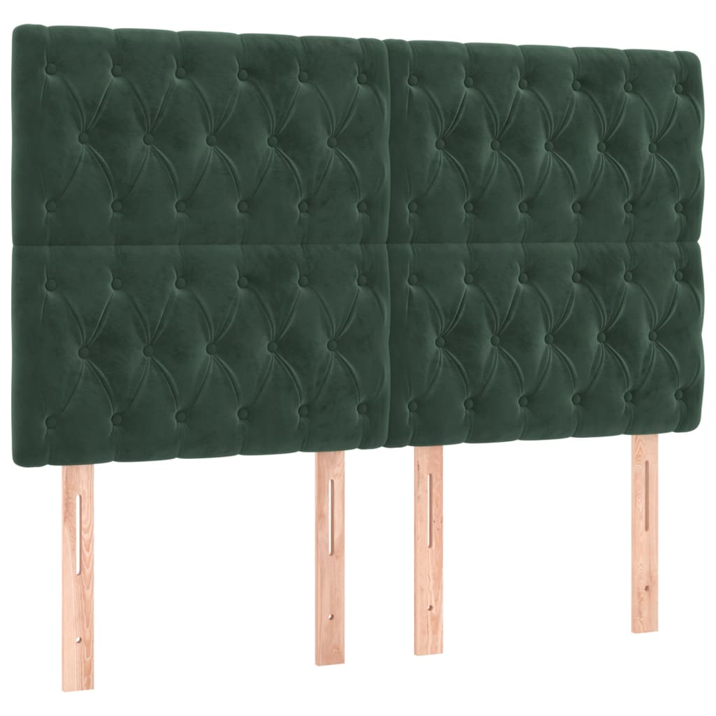 Bedframe zonder matras 140x200 cm fluweel donkergroen is nu te koop bij PeponiXL, paradijselijk wonen!