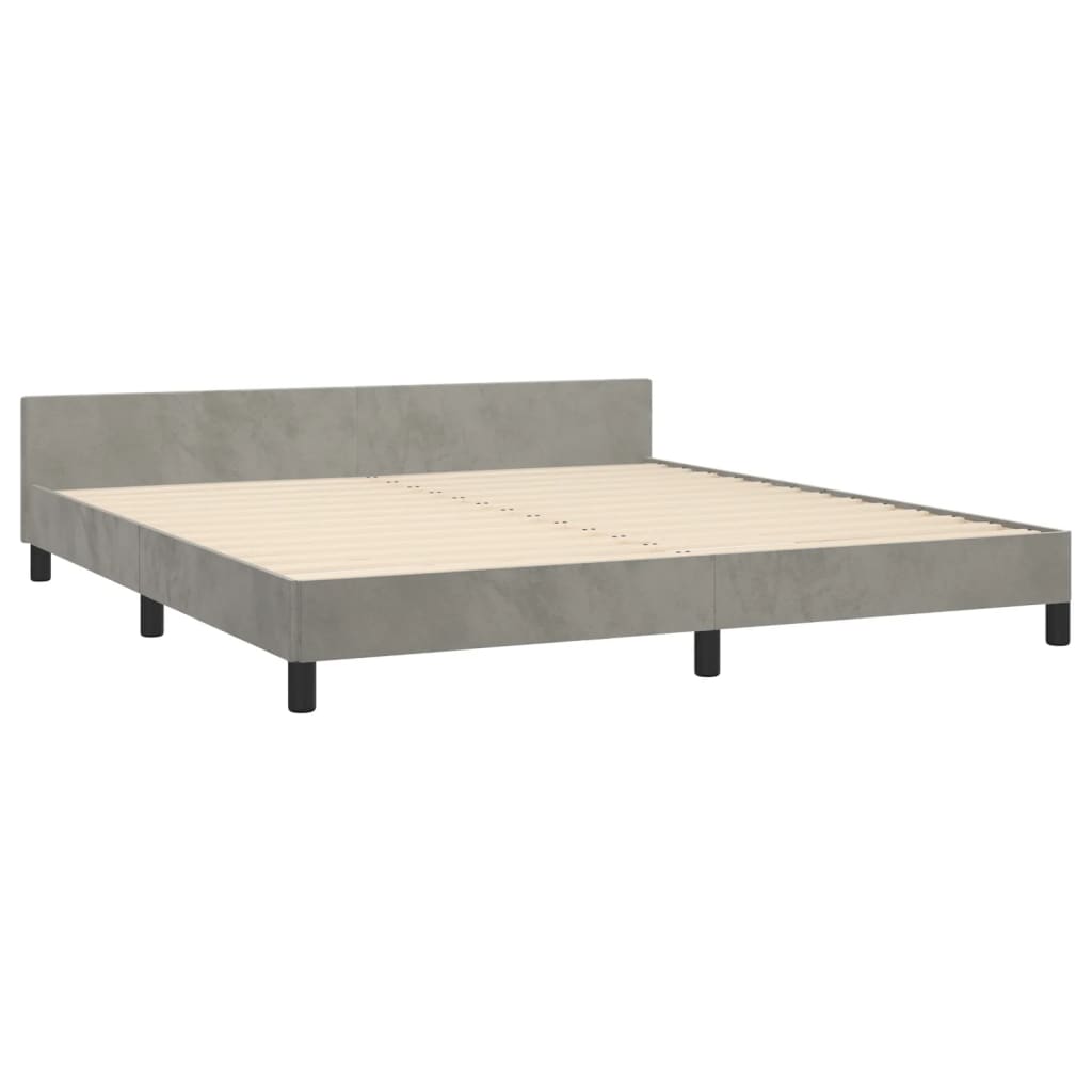 Bedframe zonder matras 160x200 cm fluweel lichtgrijs is nu te koop bij PeponiXL, paradijselijk wonen!