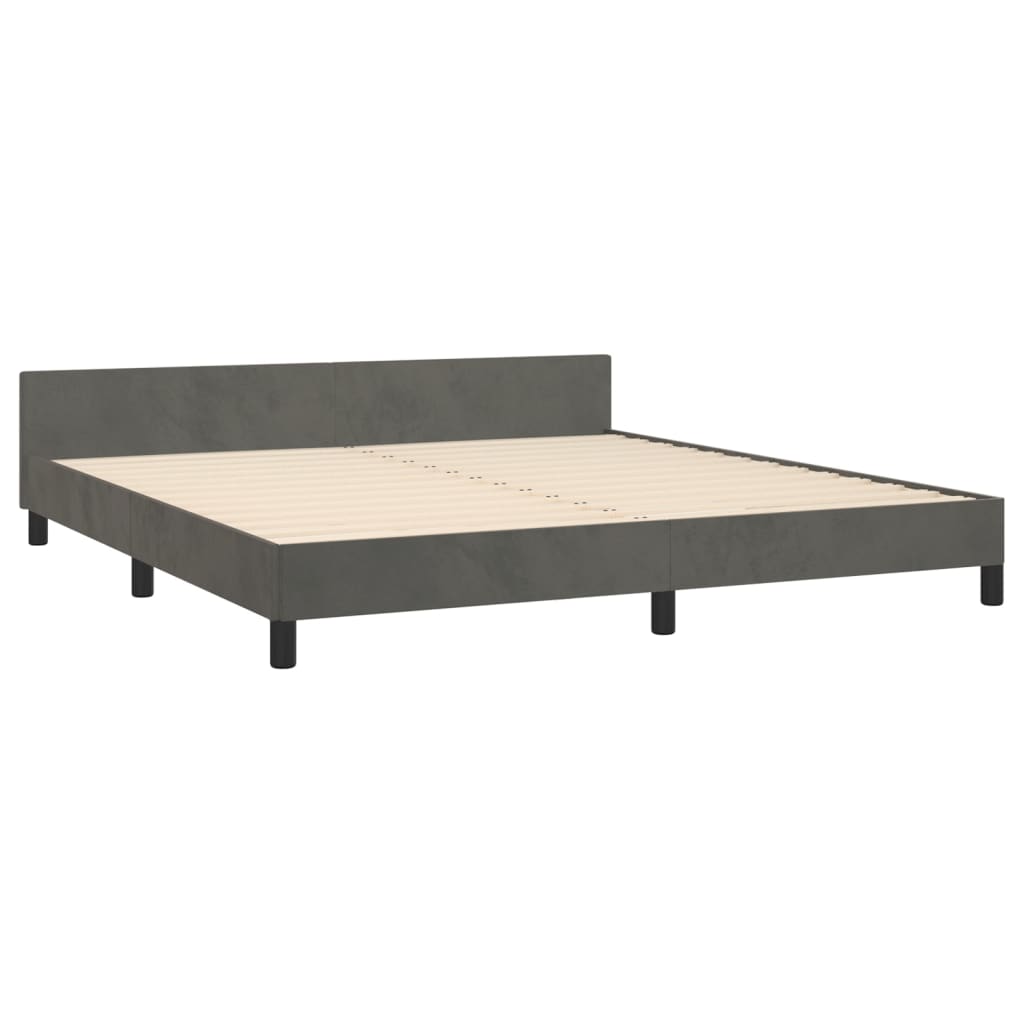 Bedframe met hoofdeinde fluweel donkergrijs 180x200 cm is nu te koop bij PeponiXL, paradijselijk wonen!