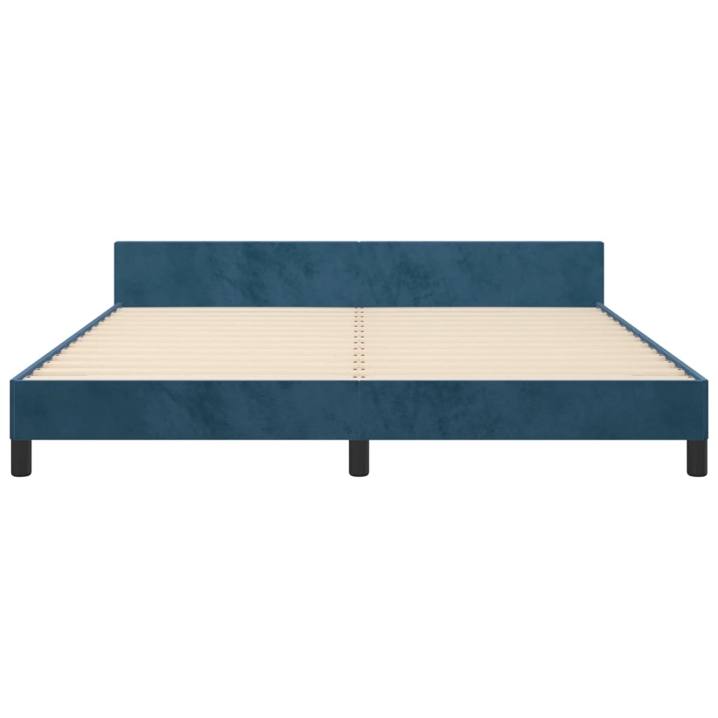 Bedframe met hoofdeinde fluweel donkerblauw 180x200 cm is nu te koop bij PeponiXL, paradijselijk wonen!
