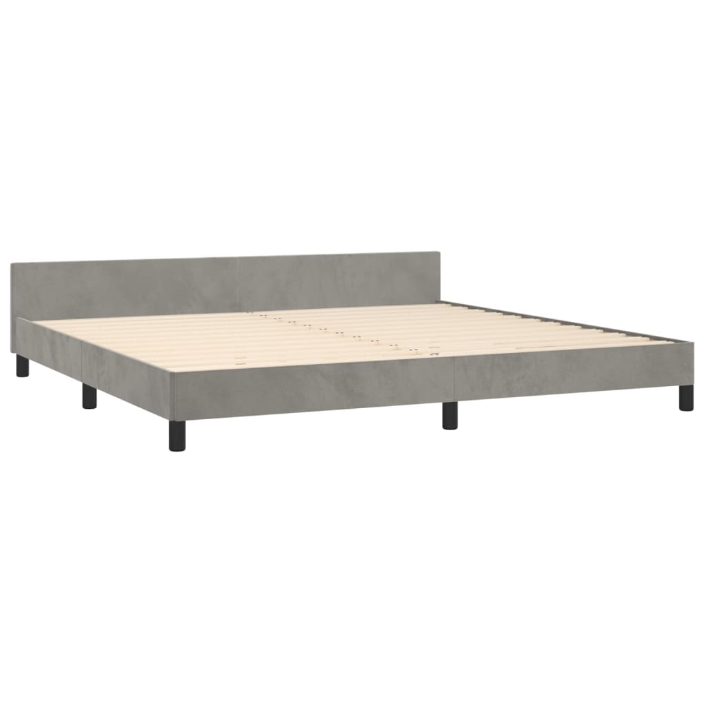 Bedframe zonder matras 200x200 cm fluweel lichtgrijs is nu te koop bij PeponiXL, paradijselijk wonen!