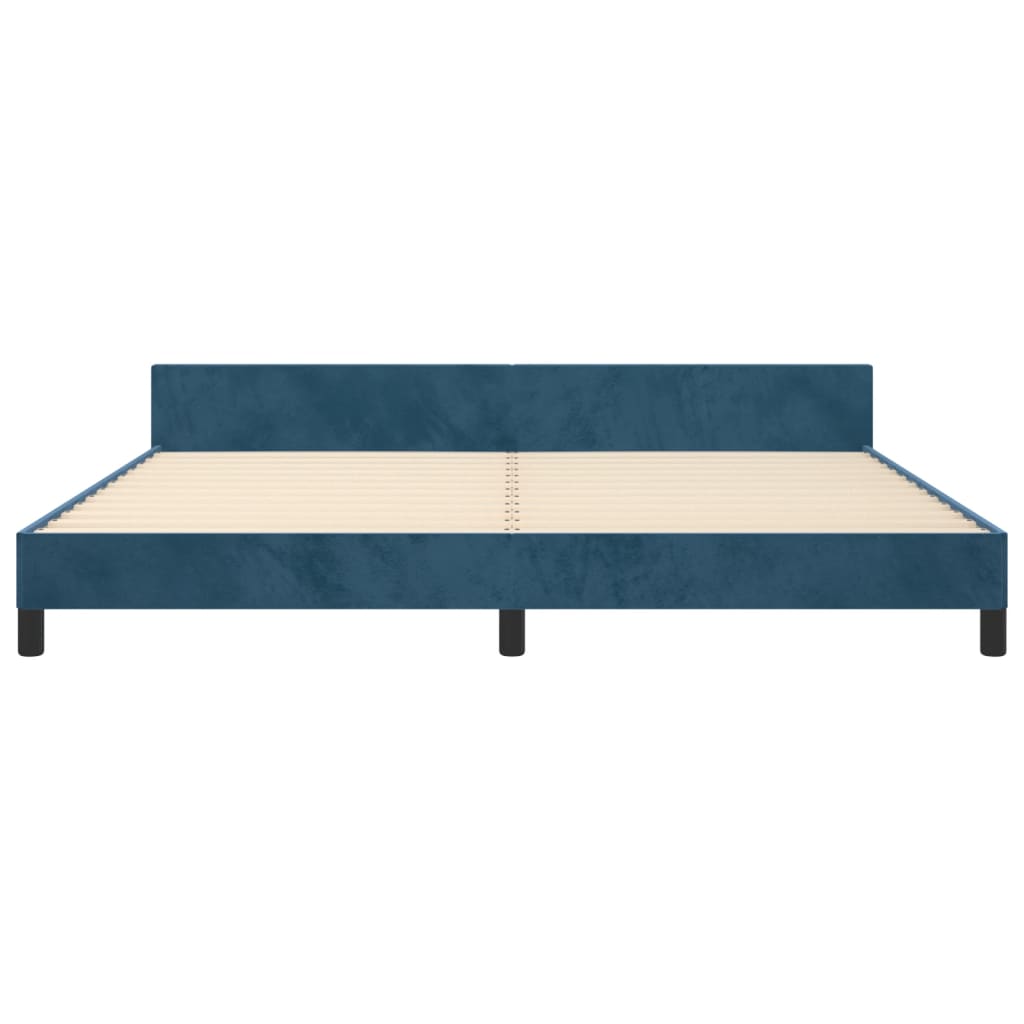 Bedframe zonder matras 200x200 cm fluweel donkerblauw is nu te koop bij PeponiXL, paradijselijk wonen!