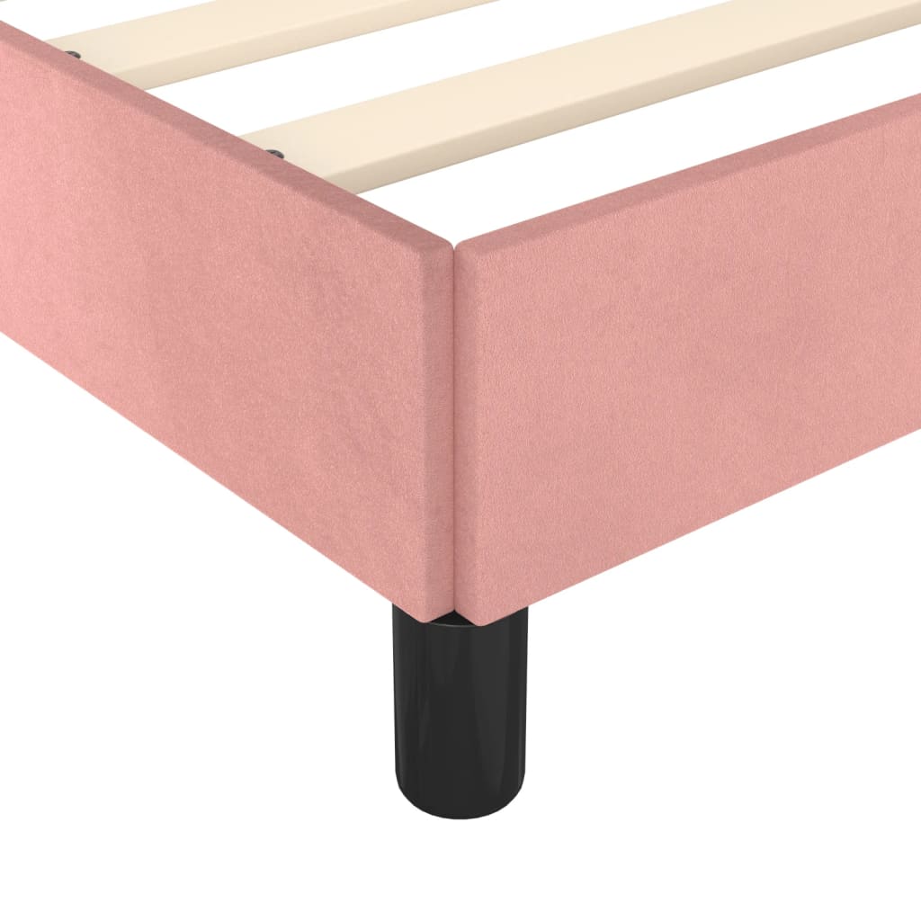 Bedframe met hoofdeinde fluweel roze 200x200 cm is nu te koop bij PeponiXL, paradijselijk wonen!