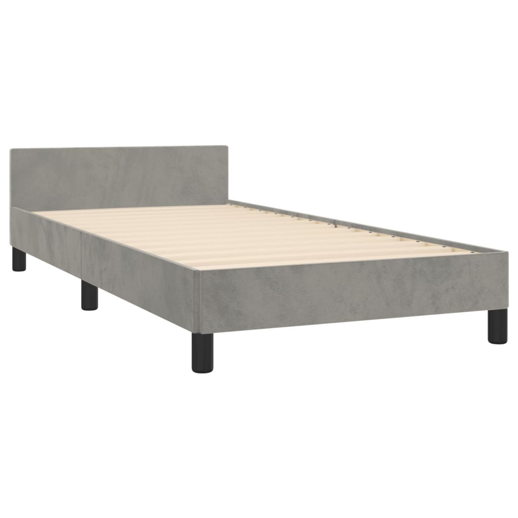 Bedframe zonder matras 80x200 cm fluweel lichtgrijs is nu te koop bij PeponiXL, paradijselijk wonen!