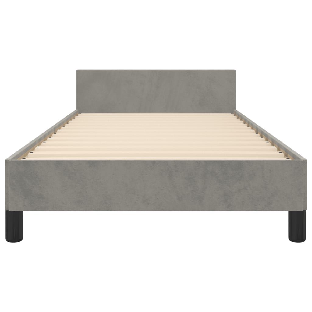 Bedframe zonder matras 80x200 cm fluweel lichtgrijs is nu te koop bij PeponiXL, paradijselijk wonen!