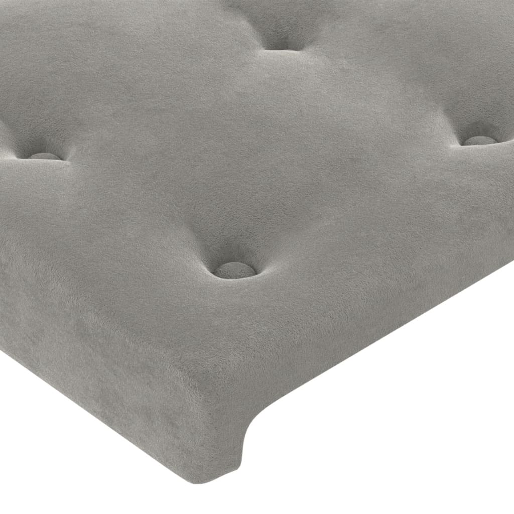 Bedframe zonder matras 80x200 cm fluweel lichtgrijs is nu te koop bij PeponiXL, paradijselijk wonen!