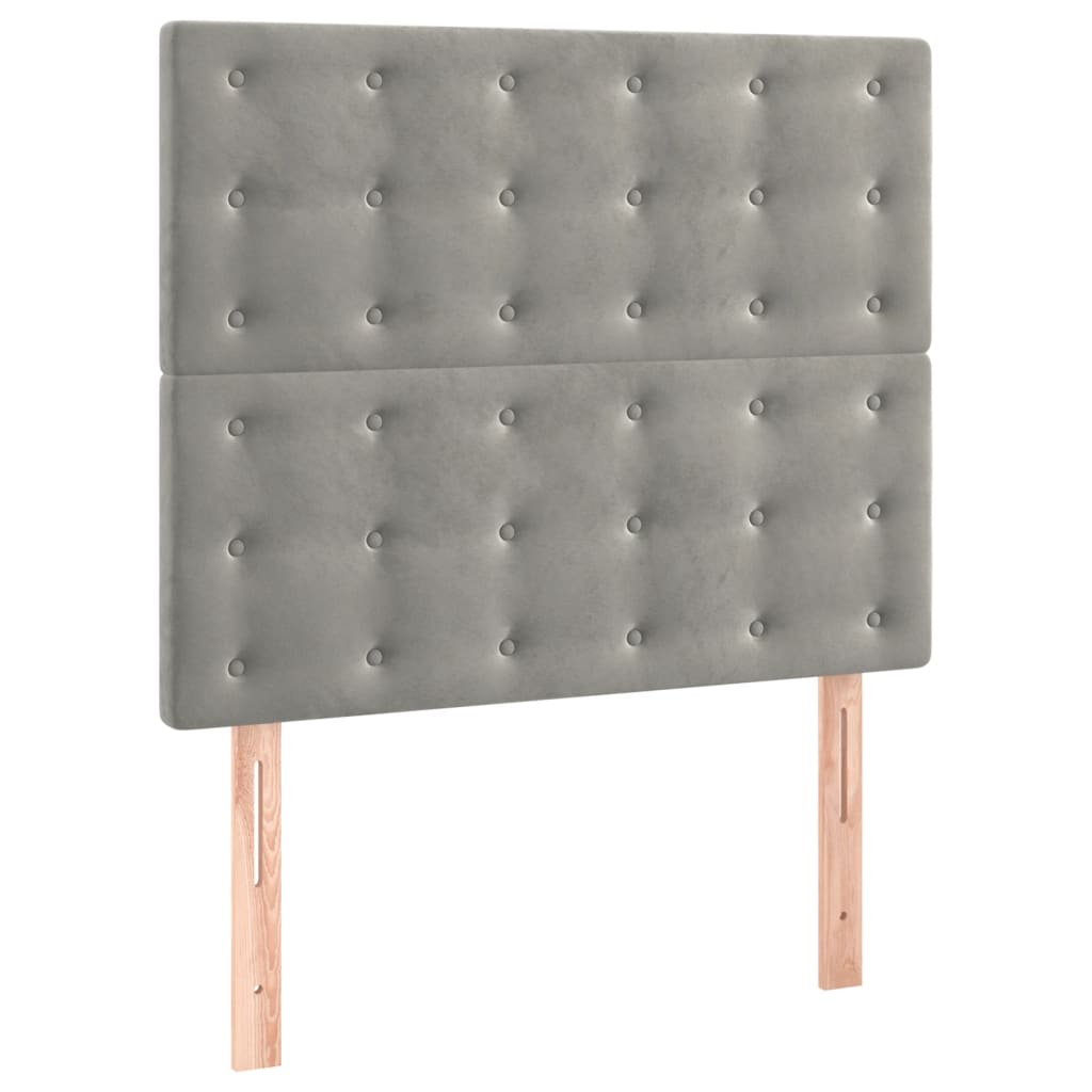 Bedframe zonder matras 90x200 cm fluweel lichtgrijs is nu te koop bij PeponiXL, paradijselijk wonen!