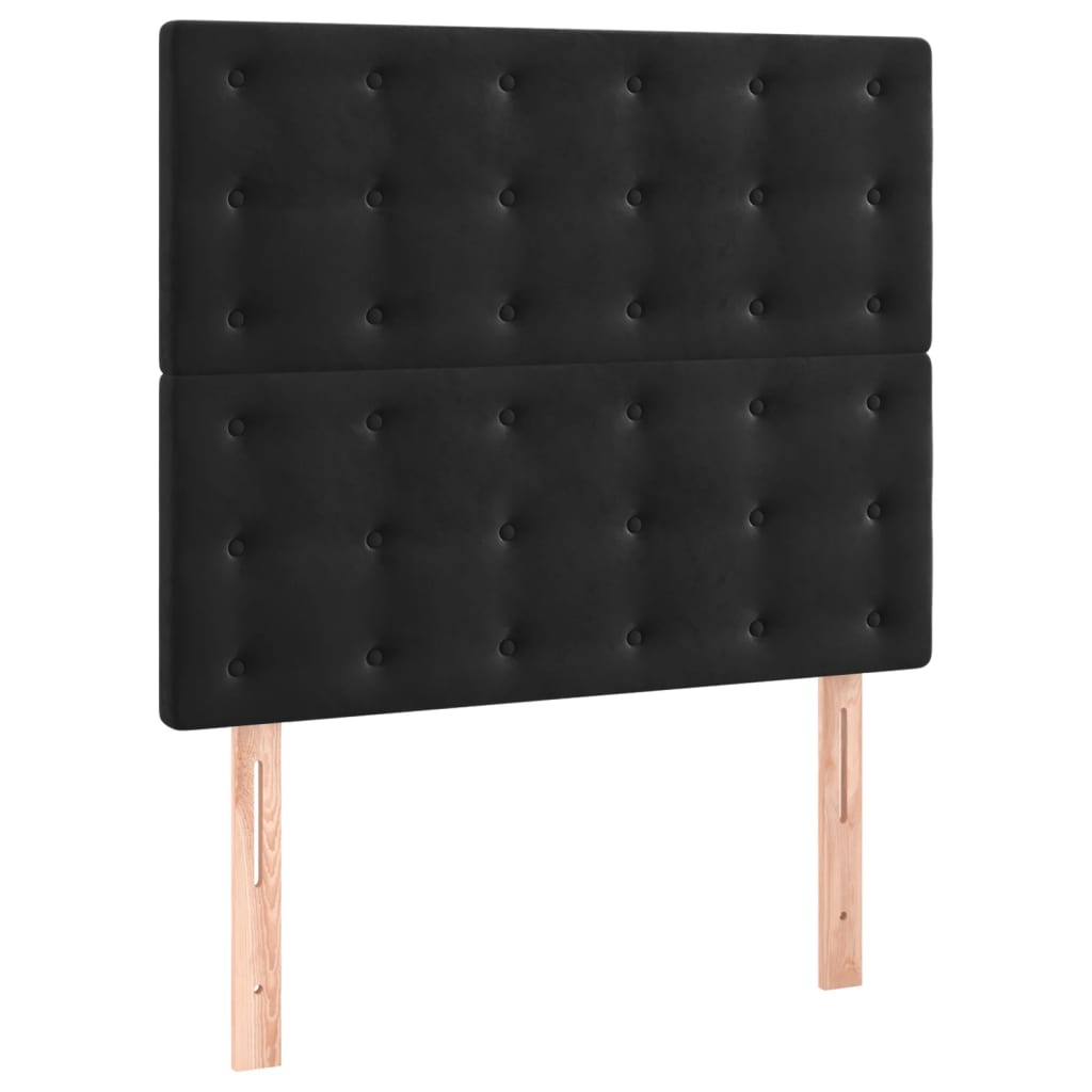 Bedframe met hoofdeinde fluweel zwart 90x200 cm is nu te koop bij PeponiXL, paradijselijk wonen!