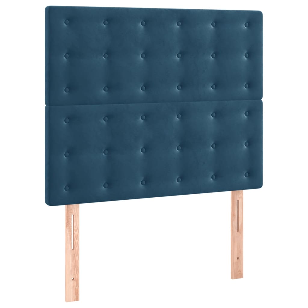 Bedframe zonder matras 90x200 cm fluweel donkerblauw is nu te koop bij PeponiXL, paradijselijk wonen!