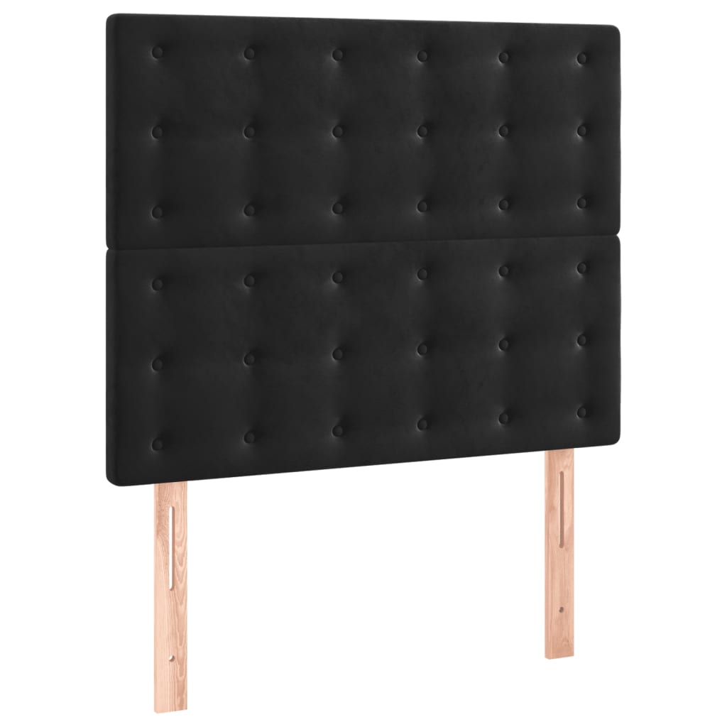Bedframe zonder matras 100x200 cm fluweel zwart is nu te koop bij PeponiXL, paradijselijk wonen!