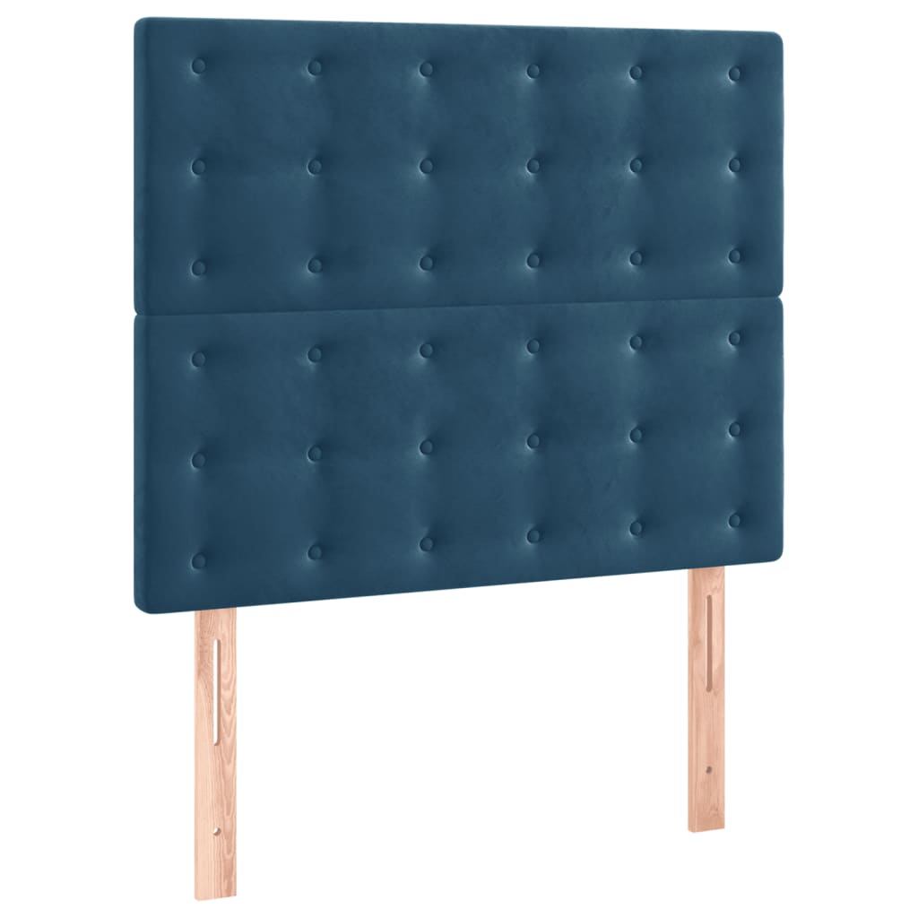 Bedframe zonder matras 100x200 cm fluweel donkerblauw is nu te koop bij PeponiXL, paradijselijk wonen!