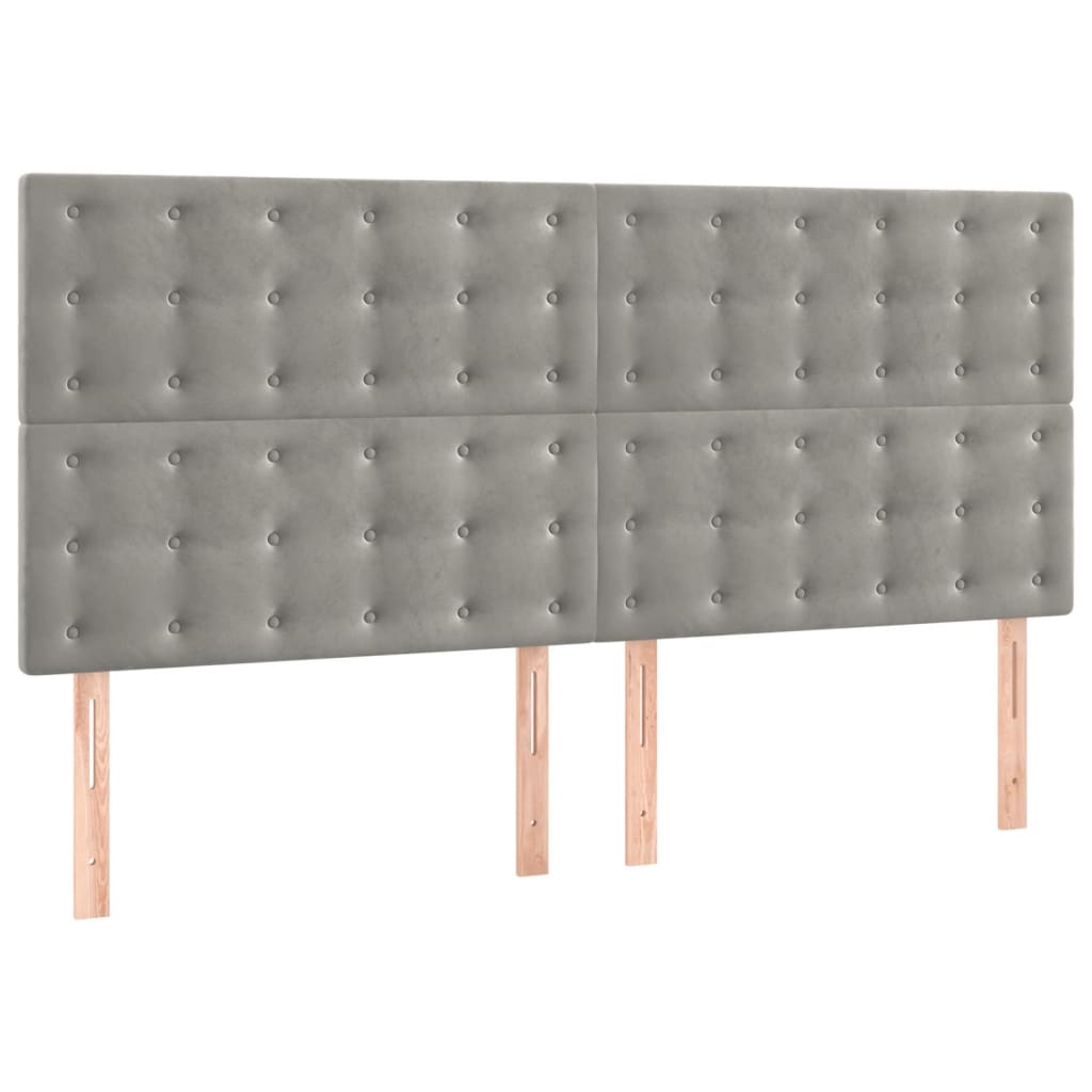 Bedframe zonder matras 140x190 cm fluweel lichtgrijs is nu te koop bij PeponiXL, paradijselijk wonen!