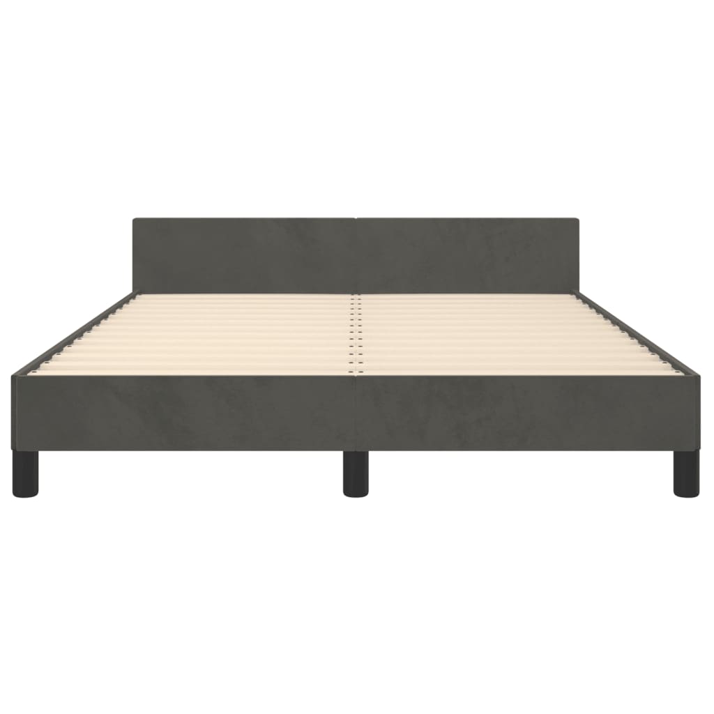 Bedframe zonder matras 140x190 cm fluweel donkergrijs is nu te koop bij PeponiXL, paradijselijk wonen!