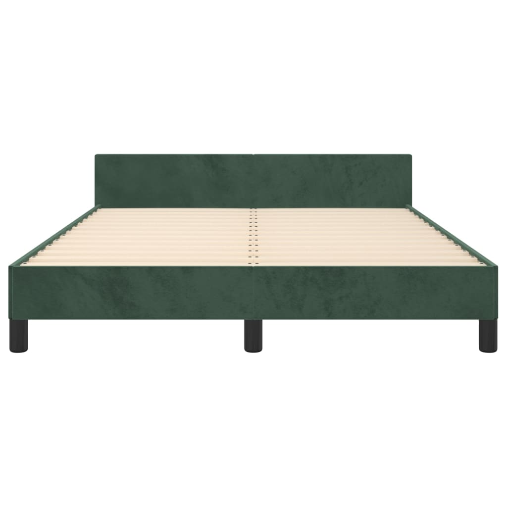 Bedframe zonder matras 140x190 cm fluweel donkergroen is nu te koop bij PeponiXL, paradijselijk wonen!