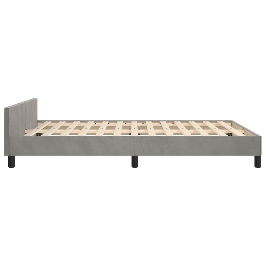 Bedframe zonder matras 140x200 cm fluweel lichtgrijs is nu te koop bij PeponiXL, paradijselijk wonen!