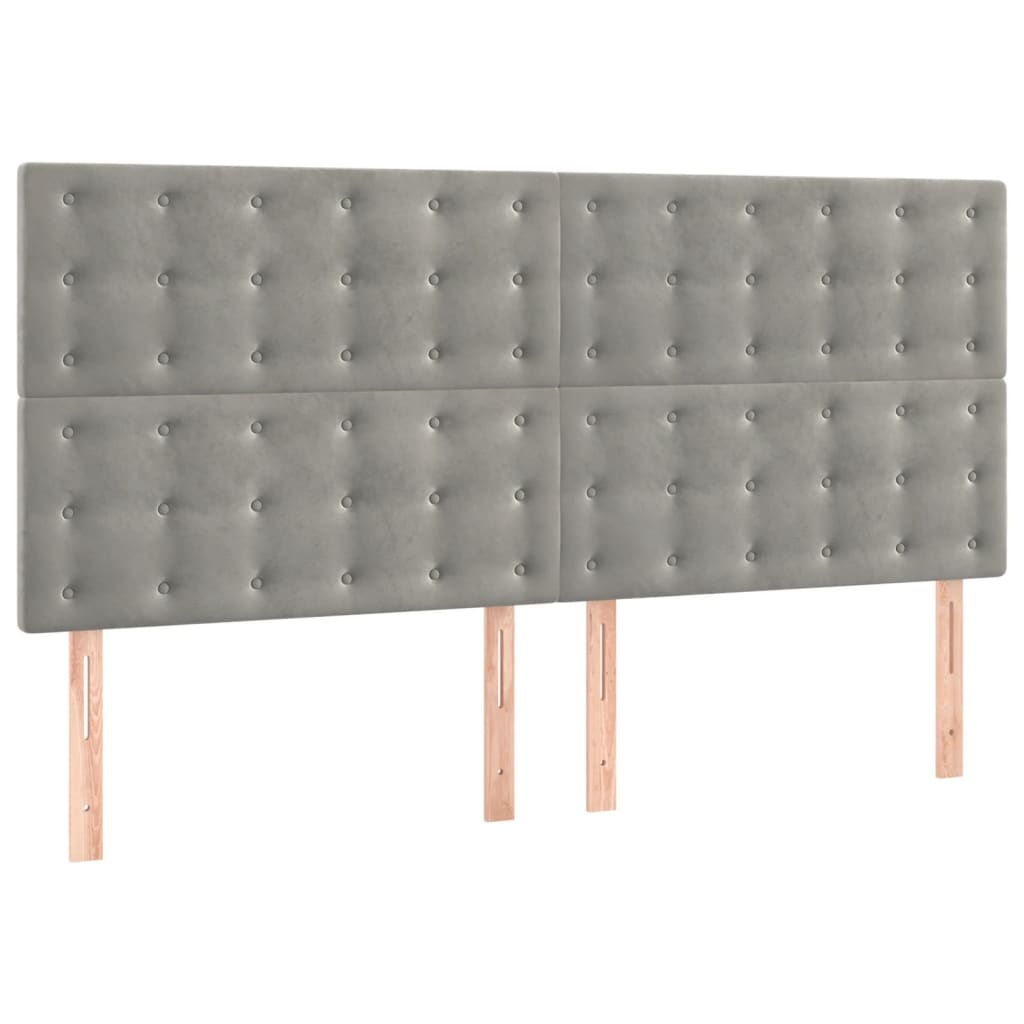 Bedframe zonder matras 140x200 cm fluweel lichtgrijs is nu te koop bij PeponiXL, paradijselijk wonen!