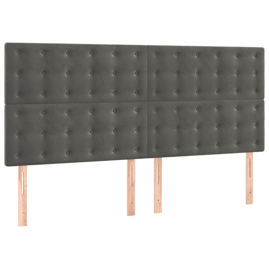 Bedframe zonder matras 140x200 cm fluweel donkergrijs is nu te koop bij PeponiXL, paradijselijk wonen!