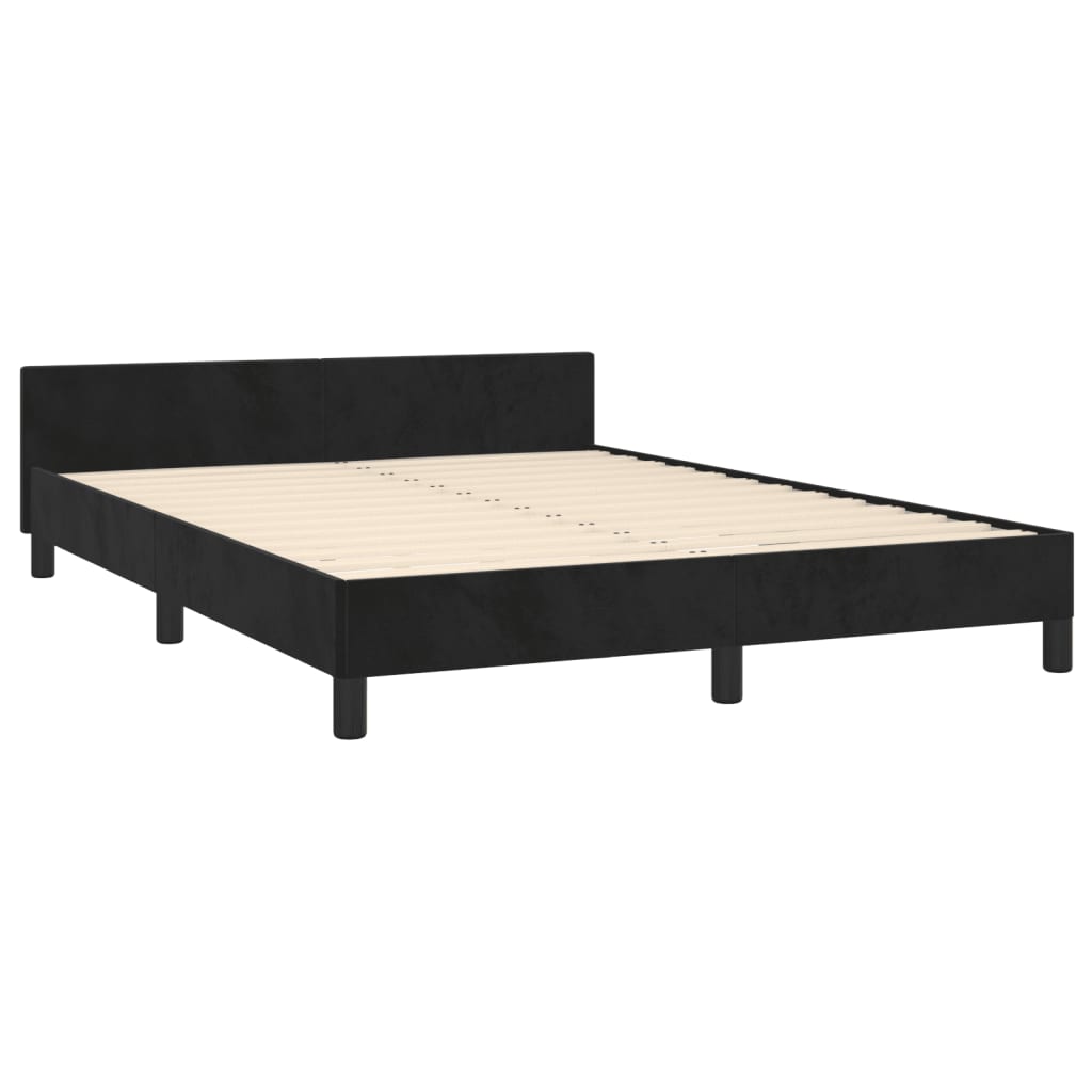 Bedframe zonder matras 140x200 cm fluweel zwart is nu te koop bij PeponiXL, paradijselijk wonen!