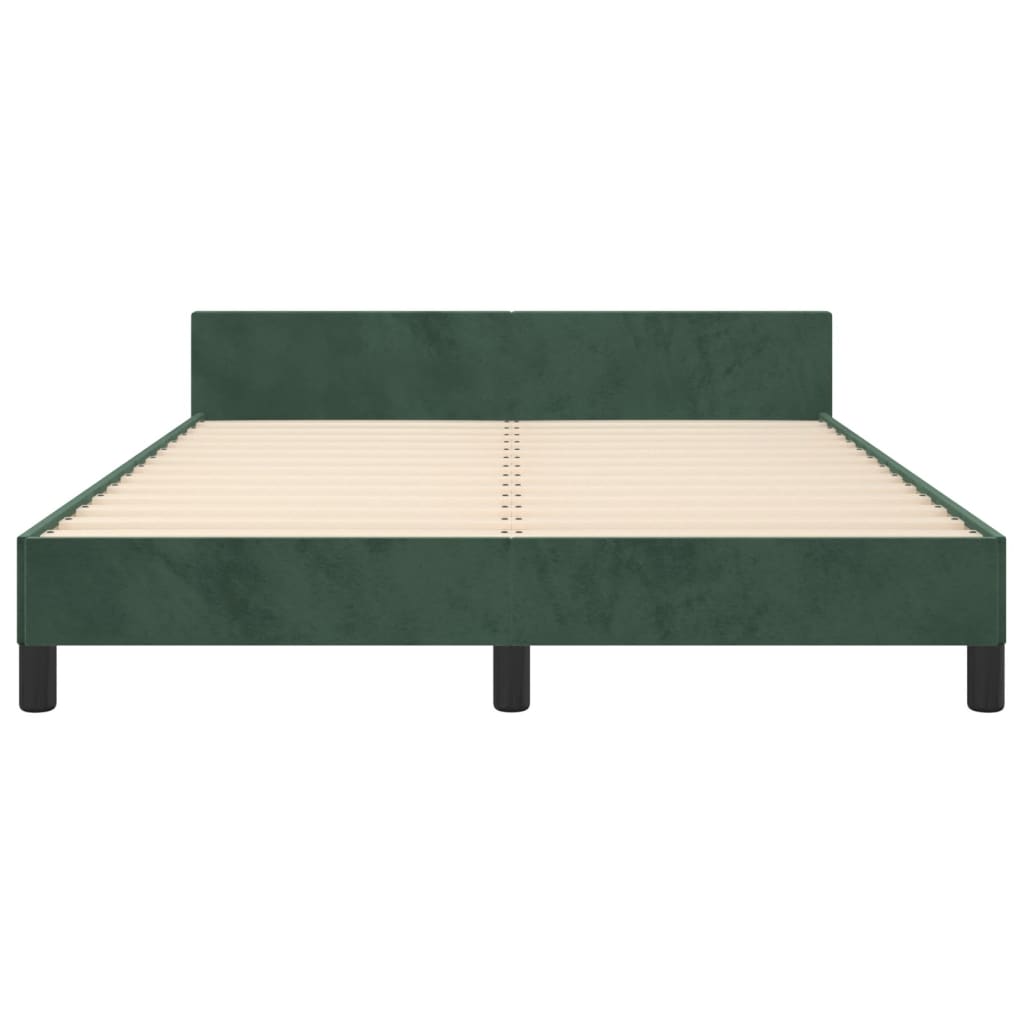 Bedframe zonder matras 140x200 cm fluweel donkergroen is nu te koop bij PeponiXL, paradijselijk wonen!