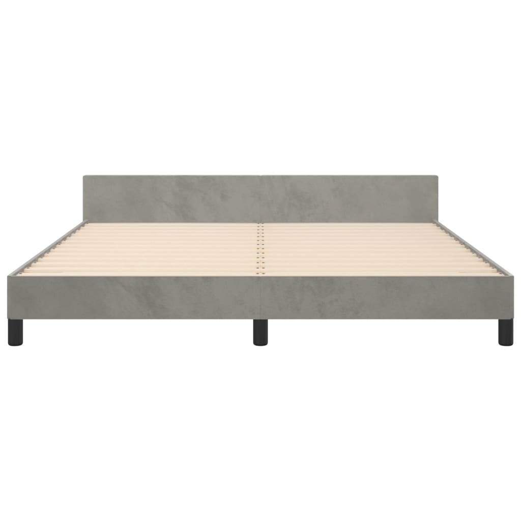 Bedframe zonder matras 160x200 cm fluweel lichtgrijs is nu te koop bij PeponiXL, paradijselijk wonen!
