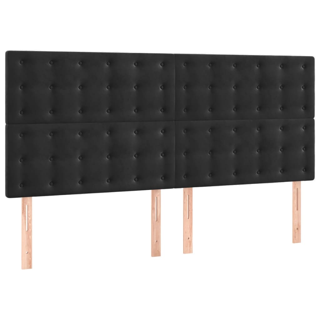 Bedframe zonder matras 160x200 cm fluweel zwart is nu te koop bij PeponiXL, paradijselijk wonen!