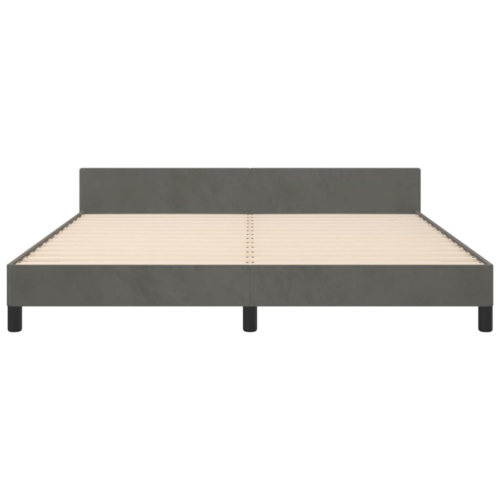 Bedframe met hoofdeinde fluweel donkergrijs 180x200 cm is nu te koop bij PeponiXL, paradijselijk wonen!