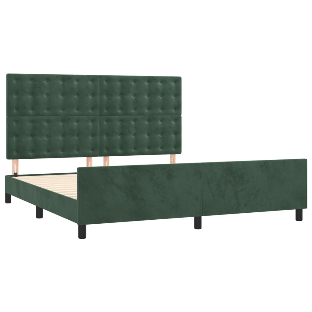 Bedframe met hoofdeinde fluweel donkergroen 180x200 cm is nu te koop bij PeponiXL, paradijselijk wonen!