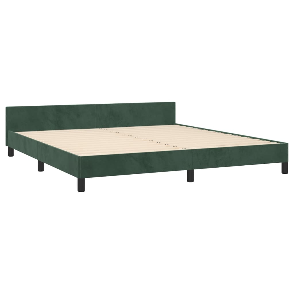 Bedframe met hoofdeinde fluweel donkergroen 180x200 cm is nu te koop bij PeponiXL, paradijselijk wonen!