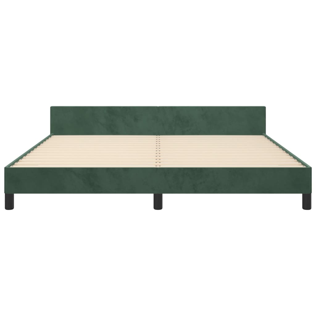 Bedframe met hoofdeinde fluweel donkergroen 180x200 cm is nu te koop bij PeponiXL, paradijselijk wonen!